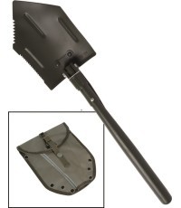 US FOLDING SHOVEL WITH POUCH RUBBERED