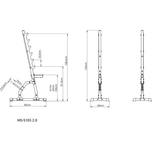 Daudzlīmeņu statīvi (2 gab.) MS-S105 2.0 - Marbo Sport