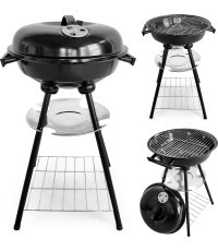 Garden grill with lid and ash pan