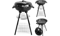 Garden grill with lid and ash pan