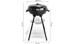 Garden grill with lid and ash pan