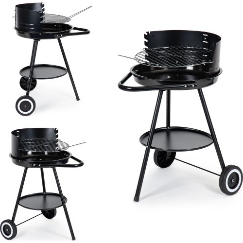 Garden grill round grate with adjustable grate height
