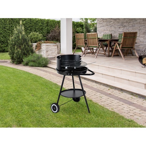 Garden grill round grate with adjustable grate height