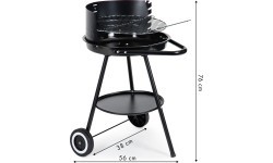 Garden grill round grate with adjustable grate height