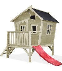 Деревянный игровой домик EXIT Crooky 300 - серый/синий