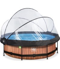 Baseins EXIT Wood ø300 x 76 cm ar jumtiņu un filtru