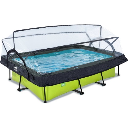 Бассейн EXIT Lime 220x150x65 см с куполом и фильтр-насосом – зелёный