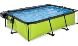 Бассейн EXIT Lime 220x150x65 см с куполом и фильтр-насосом – зелёный