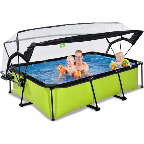 EXIT Lime pool 220x150x65cm with dome and filter pump - green