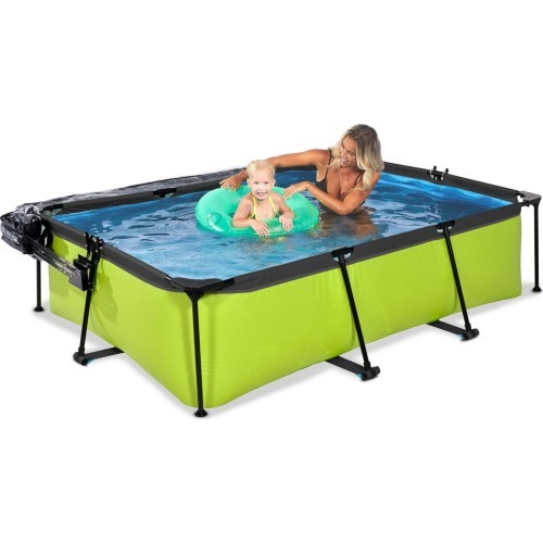 Бассейн EXIT Lime 220x150x65 см с куполом и фильтр-насосом – зелёный