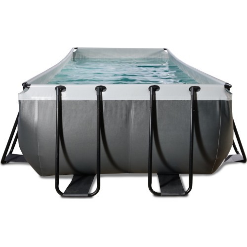 EXIT Black Leather baseins 540x250x122 cm ar filtra sūkni – melns