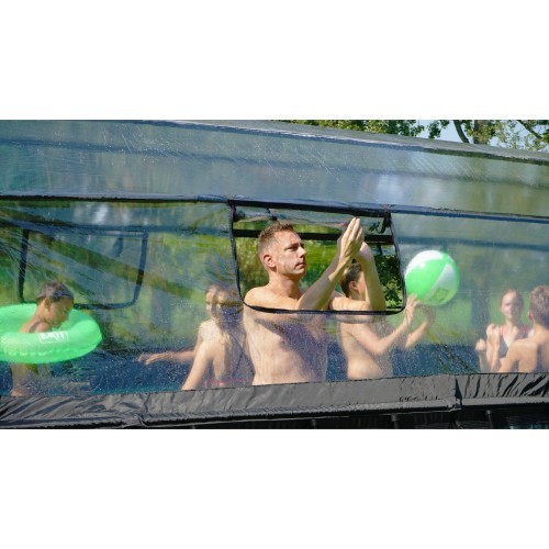 Бассейн EXIT Wood 540x250x122 см с куполом и песочным фильтр-насосом, коричневый