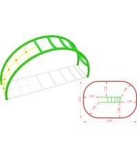 Металлическая лестница для лазания, модель CM-0010+CM-0012