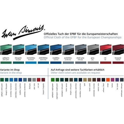 Сукно для бильярда Simonis 760, 195 см, электрический синий