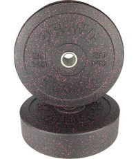 Ar gumiju pārklāts svara disks Eco Bumper Plate Queen Proud, 20 kg