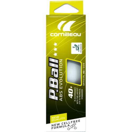 Cornilleau P-Ball ABS Evolution 3*** galda tenisa bumbiņas, baltas, 3 gab.