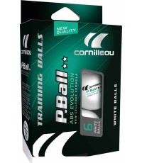 Cornilleau P-Ball 2* baltas galda tenisa bumbiņas x6