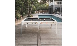 Hyphen Outdoor Pool table White Frame / Dark Grey Cloth - Dark Grey - No top