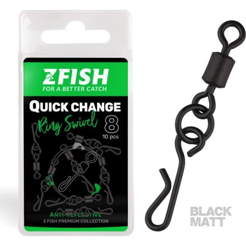 'ZFISH Quick Change Ring Swivel Matt size 8