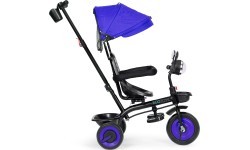 Bērnu trīsriteņu ratiņi 3in1 grozāms sēdeklis ar jumtiņu zils ECOTOYS