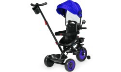 Bērnu trīsriteņu ratiņi 3in1 grozāms sēdeklis ar jumtiņu zils ECOTOYS