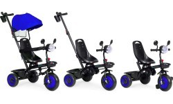 Bērnu trīsriteņu ratiņi 3in1 grozāms sēdeklis ar jumtiņu zils ECOTOYS