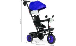 Bērnu trīsriteņu ratiņi 3in1 grozāms sēdeklis ar jumtiņu zils ECOTOYS