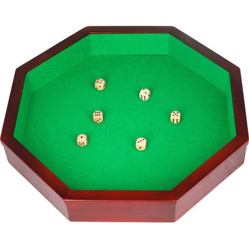 Dice tray octagonal brown
