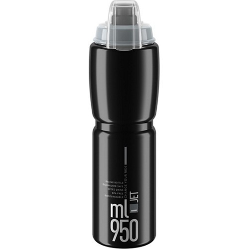 ELITE Jet Plus ūdens pudele 950 ml, spīdīga melna