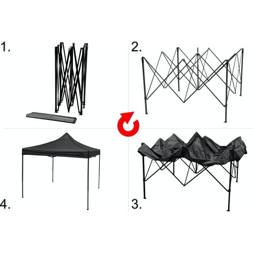 Saliekamā nojume 3x3 m, pelēka, ūdensizturīga