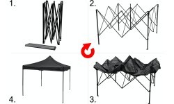 Party tent scissor 3x3m grey WATERPROOF