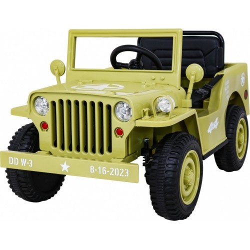 Elektromobilis bērniem, retro militārais apvidus auto
