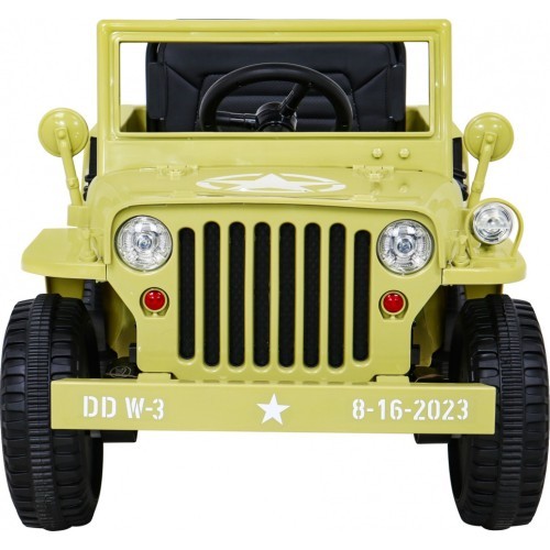 Elektromobilis bērniem, retro militārais apvidus auto