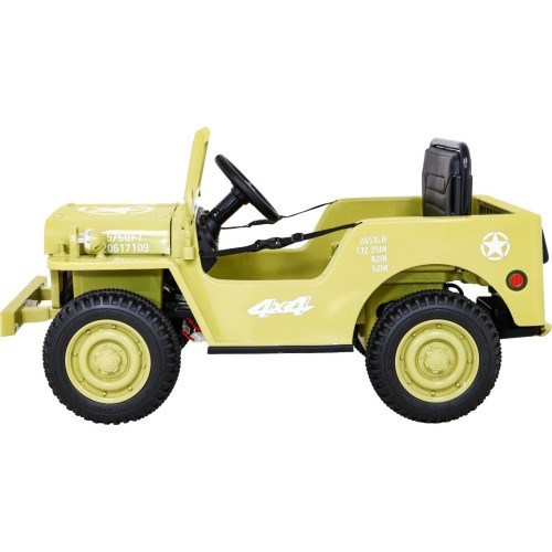Elektromobilis bērniem, retro militārais apvidus auto