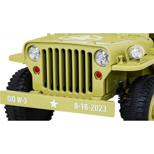 Elektromobilis bērniem, retro militārais apvidus auto
