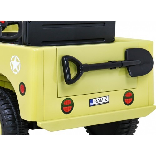 Elektromobilis bērniem, retro militārais apvidus auto
