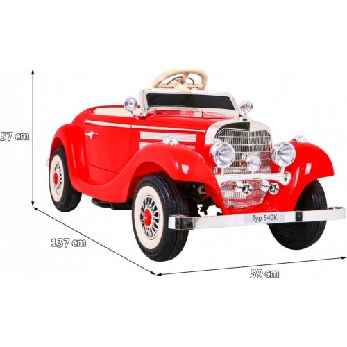 Elektromobilis bērniem Mercedes Benz Retro Type 540A, sarkans