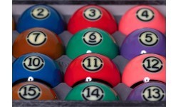 Biljarda bumbiņu komplekts Aramith US Tournament TV Black Pool 57,2mm