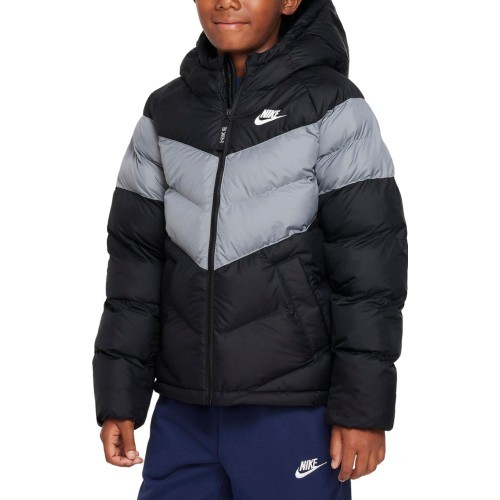 Nike NSW Syn FL Hd Jckt jaka pusaudžiem, melna/pelēka FN7730 013