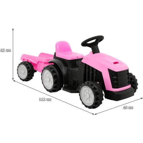 Traktors ar piekabi, rozā