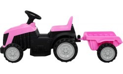 Traktors ar piekabi, rozā