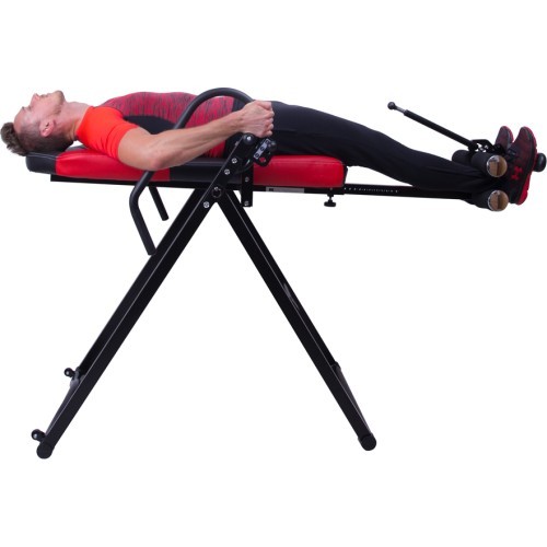 Инверсионный стол с подогревом inSPORTline Inverso Heaty - Red-Black