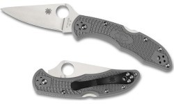 Saliekamais nazis Spyderco C11FPGY Delica 4, Flat Ground, pelēks