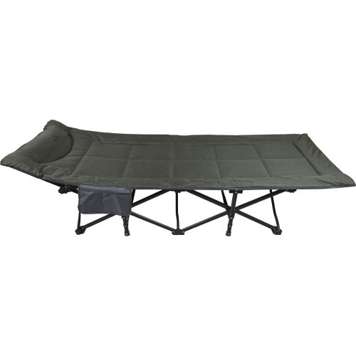 Folding camping deckchair EASY grey-green