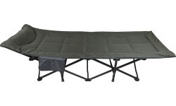 Folding camping deckchair EASY grey-green