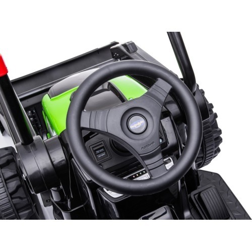 Детский электромобиль трактор с экскаватором, зелёный