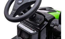 Bērnu elektromobilis traktors ar ekskavatoru, zaļš
