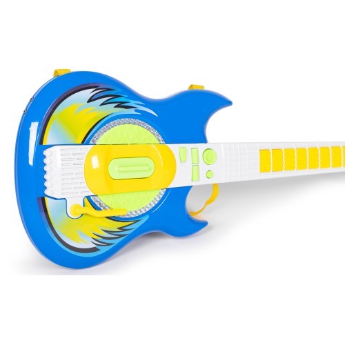 Bērnu elektriskās ģitāras komplekts ar mikrofonu un statīvu, MP3, zils