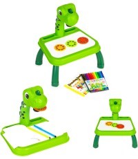 Projektora dinozauru zīmēšanas tāfele 12 marķieri 24 dizaini