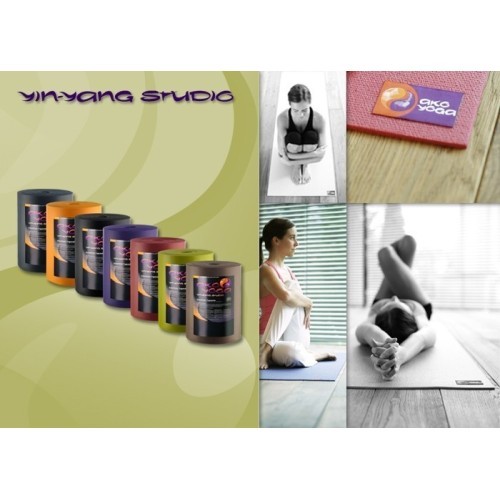 Jogas paklāja rullis Yin-Yang 30 x 0,8 m/4,5 mm storio - Black